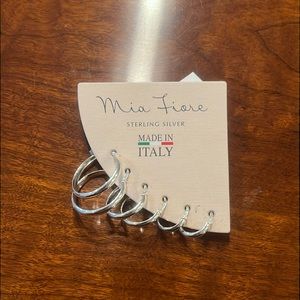 Sterling Silver Set of 3 hoop earrings